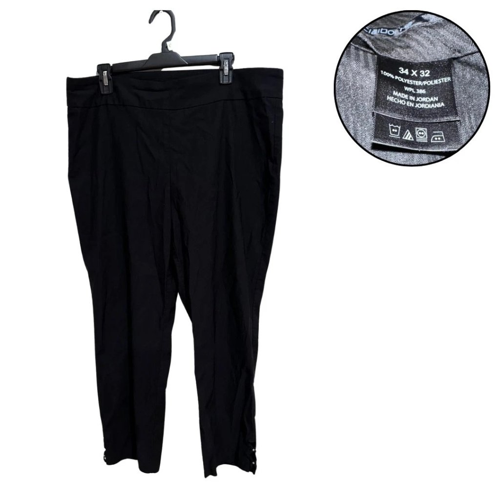 Liz Claiborne Women’s Black Dress Pants 34x32 Classic Trouser Slacks